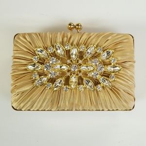 Jeweled clutch with attached strap